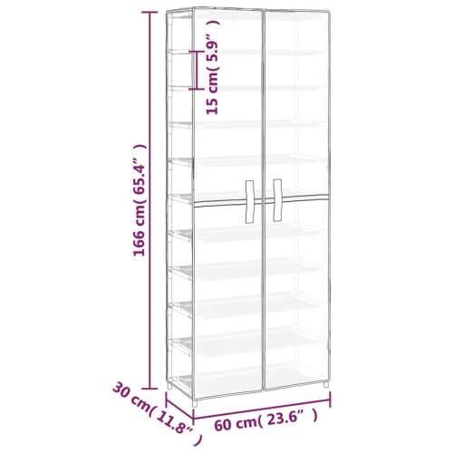 Ormarić za cipele krem 60 x 30 x 166 cm od tkanine - Krema 1 166 cm 30 cm Cijena