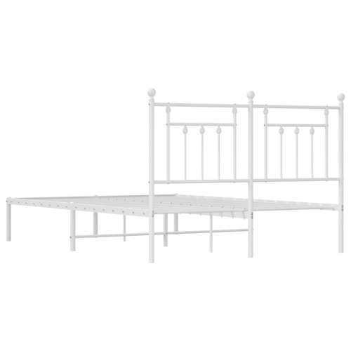 Metalni okvir za krevet s uzglavljem bijeli 150x200 cm - Bijela 150 x 200 cm s uzglavljem Cijena