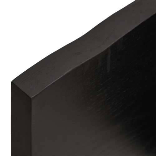 Zidna polica tamnosmeđa 120x40x(2-4) cm od obrađene hrastovine - Tamno smeđa 120 x 40 x 4 cm 1 Cijena
