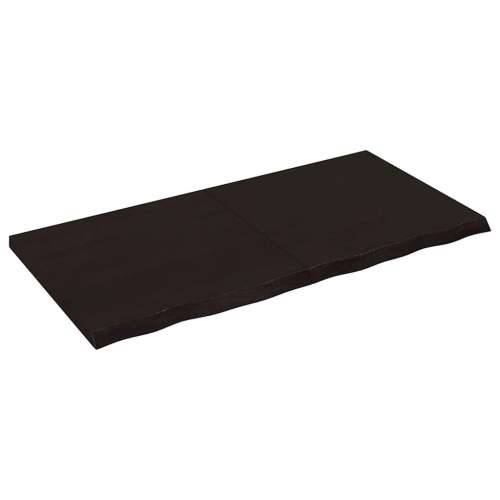 Zidna polica tamnosmeđa 120x60x(2-4) cm od obrađene hrastovine - Tamno smeđa 120 x 60 x 4 cm 1 Cijena