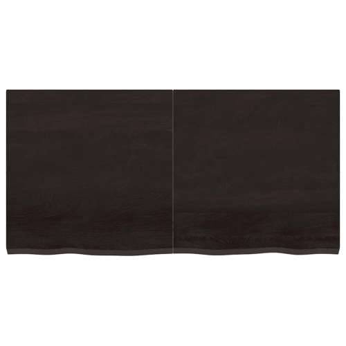 Zidna polica tamnosmeđa 120x60x(2-4) cm od obrađene hrastovine - Tamno smeđa 120 x 60 x 4 cm 1 Cijena