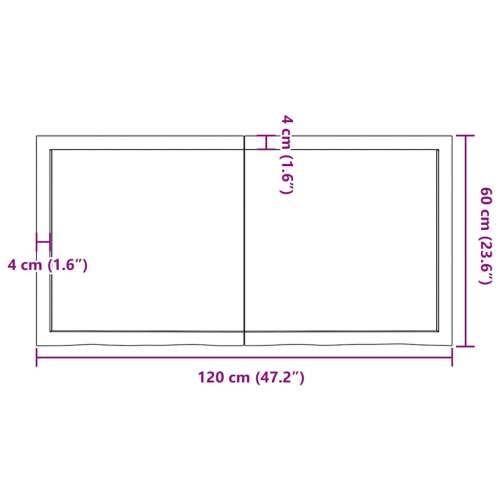 Zidna polica tamnosmeđa 120x60x(2-4) cm od obrađene hrastovine - Tamno smeđa 120 x 60 x 4 cm 1 Cijena