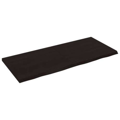 Zidna polica tamnosmeđa 140x60x(2-4) cm od obrađene hrastovine - Tamno smeđa 140 x 60 x 4 cm 1 Cijena