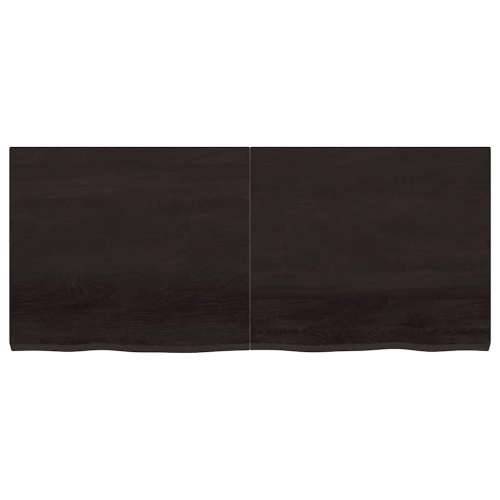 Zidna polica tamnosmeđa 140x60x(2-4) cm od obrađene hrastovine - Tamno smeđa 140 x 60 x 4 cm 1 Cijena