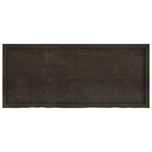 Zidna polica tamnosmeđa 140x60x(2-4) cm od obrađene hrastovine - Tamno smeđa 140 x 60 x 4 cm 1 Cijena
