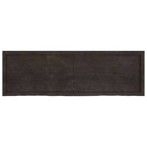 Zidna polica tamnosmeđa 160x50x(2-4) cm od obrađene hrastovine - Tamno smeđa 160 x 50 x 4 cm 1 Cijena