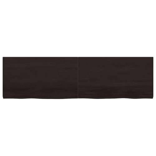 Zidna polica tamnosmeđa 180x50x(2-4) cm od obrađene hrastovine - Tamno smeđa 180 x 50 x 4 cm 1 Cijena