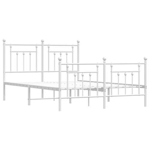 Metalni okvir kreveta uzglavlje i podnožje bijeli 140x200 cm - Bijela 140 x 200 cm s uzglavljem i podnožjem Cijena