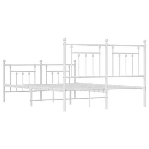 Metalni okvir kreveta uzglavlje i podnožje bijeli 140x200 cm - Bijela 140 x 200 cm s uzglavljem i podnožjem Cijena
