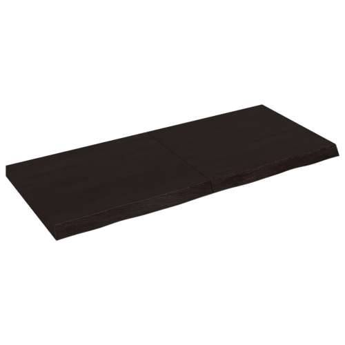 Zidna polica tamnosmeđa 140x60x(2-6) cm od obrađene hrastovine - Tamno smeđa 140 x 60 x 6 cm 1 Cijena