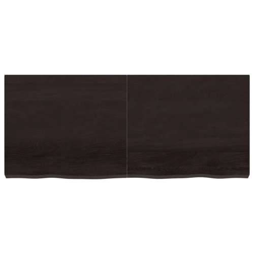 Zidna polica tamnosmeđa 140x60x(2-6) cm od obrađene hrastovine - Tamno smeđa 140 x 60 x 6 cm 1 Cijena