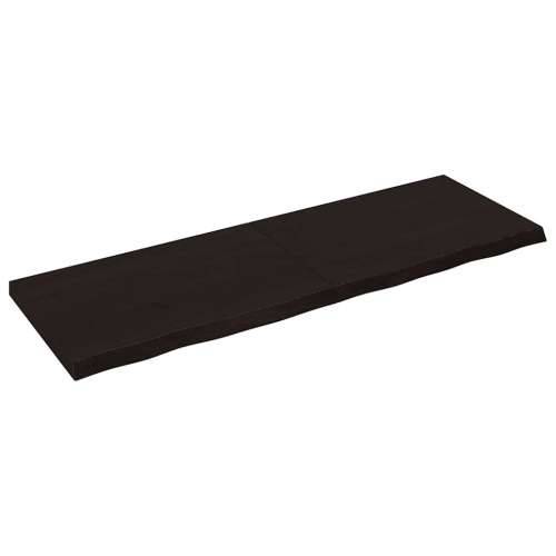 Zidna polica tamnosmeđa 180x60x(2-6) cm od obrađene hrastovine - Tamno smeđa 180 x 60 x 6 cm 1 Cijena