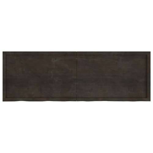 Zidna polica tamnosmeđa 180x60x(2-6) cm od obrađene hrastovine - Tamno smeđa 180 x 60 x 6 cm 1 Cijena