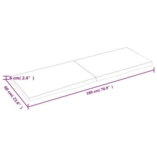 Zidna polica tamnosmeđa 180x60x(2-6) cm od obrađene hrastovine - Tamno smeđa 180 x 60 x 6 cm 1 Cijena