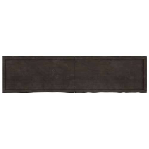 Zidna polica tamnosmeđa 200x50x(2-4) cm od obrađene hrastovine - Tamno smeđa 200 x 50 x 4 cm 1 Cijena