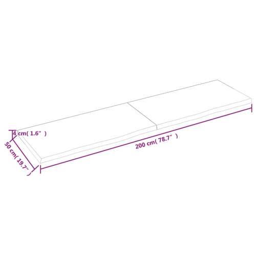 Zidna polica tamnosmeđa 200x50x(2-4) cm od obrađene hrastovine - Tamno smeđa 200 x 50 x 4 cm 1 Cijena