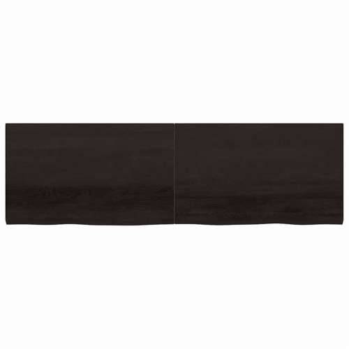 Zidna polica tamnosmeđa 200x60x(2-4) cm od obrađene hrastovine - Tamno smeđa 200 x 60 x 4 cm 1 Cijena