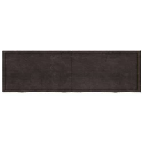 Zidna polica tamnosmeđa 200x60x(2-4) cm od obrađene hrastovine - Tamno smeđa 200 x 60 x 4 cm 1 Cijena