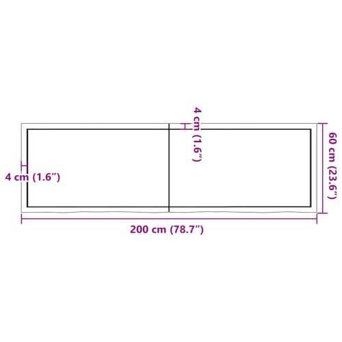 Zidna polica tamnosmeđa 200x60x(2-4) cm od obrađene hrastovine - Tamno smeđa 200 x 60 x 4 cm 1 Cijena