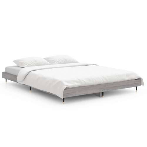 Okvir kreveta siva boja hrasta 135 x 190 cm konstruirano drvo - Sivi hrast sonoma 135 x 190 cm Cijena