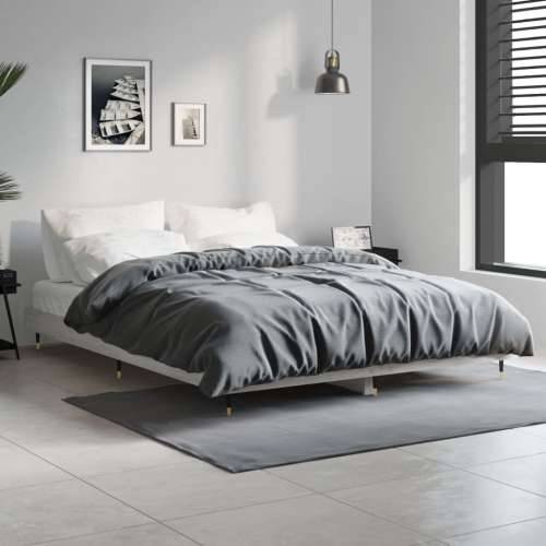 Okvir kreveta siva boja hrasta 135 x 190 cm konstruirano drvo - Sivi hrast sonoma 135 x 190 cm Cijena
