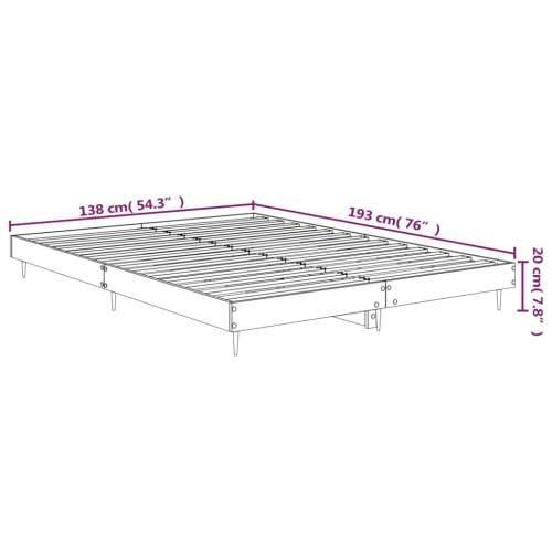 Okvir kreveta siva boja hrasta 135 x 190 cm konstruirano drvo - Sivi hrast sonoma 135 x 190 cm Cijena