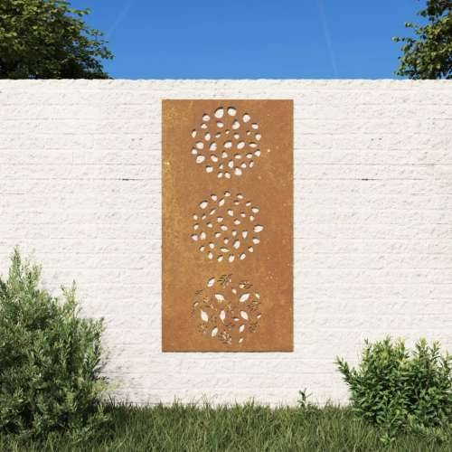Vrtni zidni ukras 105 x 55 cm od čelika COR-TEN s uzorkom lišća Cijena