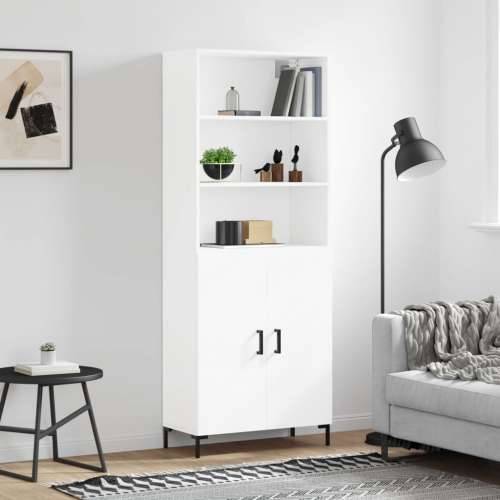 Visoka komoda bijela 69,5x34x180 cm konstruirano drvo - Bijela 1 2 vrata Cijena