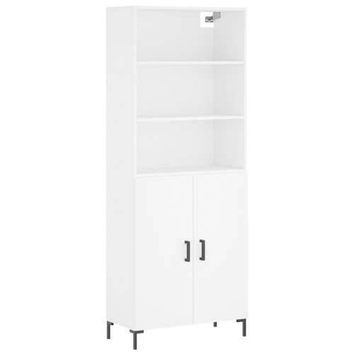 Visoka komoda bijela 69,5x34x180 cm konstruirano drvo - Bijela 1 2 vrata Cijena