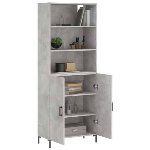 Visoka komoda siva betona 69,5x34x180 cm od konstruiranog drva - Beton siva 1 2 vrata Cijena