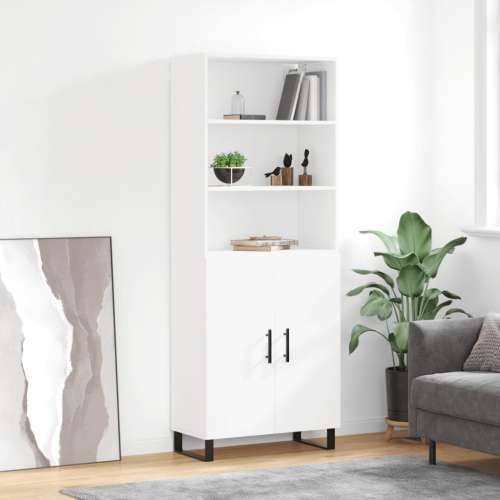 Visoka komoda bijela 69,5x34x180 cm konstruirano drvo - Bijela 1 2 vrata Cijena