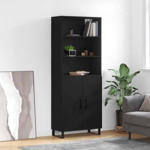 Visoka komoda crni 69,5x34x180 cm konstruirano drvo - Crna 1 2 vrata Cijena