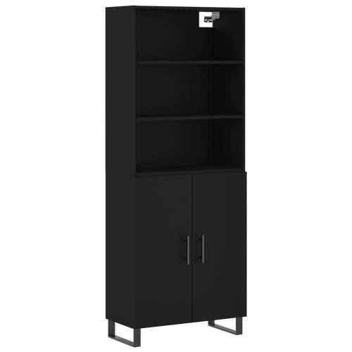 Visoka komoda crni 69,5x34x180 cm konstruirano drvo - Crna 1 2 vrata Cijena