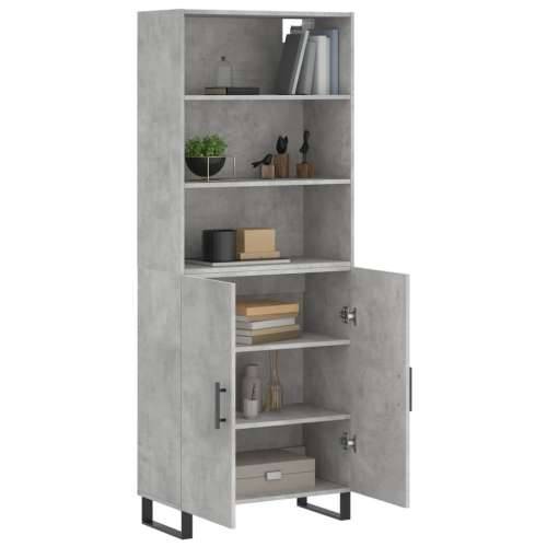 Visoka komoda siva betona 69,5x34x180 cm od konstruiranog drva - Beton siva 1 2 vrata Cijena