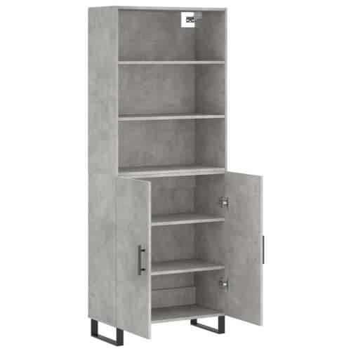 Visoka komoda siva betona 69,5x34x180 cm od konstruiranog drva - Beton siva 1 2 vrata Cijena