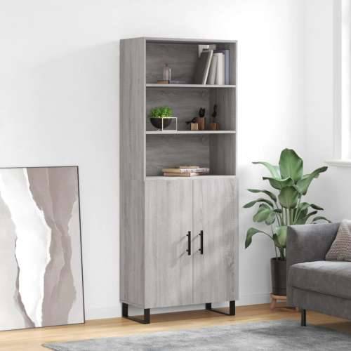 Visoka komoda siva sonome 69,5x34x180 cm od konstruiranog drva - Sivi hrast sonoma 1 2 vrata Cijena