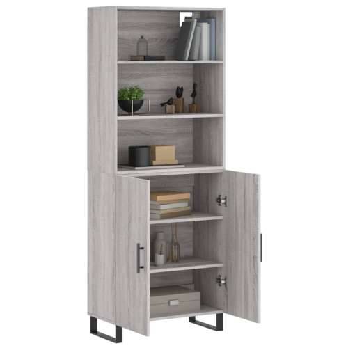 Visoka komoda siva sonome 69,5x34x180 cm od konstruiranog drva - Sivi hrast sonoma 1 2 vrata Cijena
