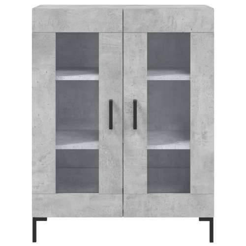Visoka komoda siva betona 69,5x34x180 cm od konstruiranog drva - Beton siva 1 2 staklena vrata Cijena