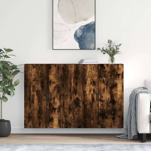 Zidni ormarići 2 kom boja dimljenog hrasta 69,5 x 34 x 90 cm - Dimljeni hrast 2 Okrugla crna Cijena