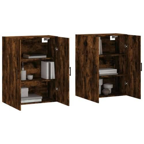 Zidni ormarići 2 kom boja dimljenog hrasta 69,5 x 34 x 90 cm - Dimljeni hrast 2 Okrugla crna Cijena