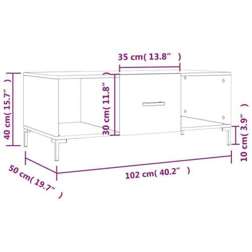 Stolić za kavu boja hrasta 102 x 50 x 40 cm konstruirano drvo - sonoma hrast 1 Cijena