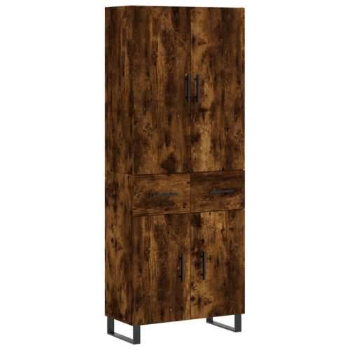 Visoka komoda dimljeni hrast 69,5x34x180 cm konstruiranog drva - Dimljeni hrast 1 2 vrata 2 ladice Cijena