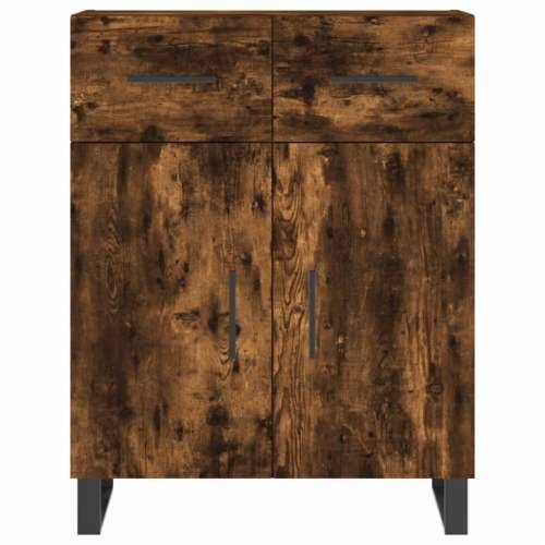 Visoka komoda dimljeni hrast 69,5x34x180 cm konstruiranog drva - Dimljeni hrast 1 2 vrata 2 ladice Cijena