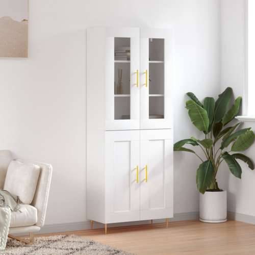 Visoka komoda bijela 69,5x34x180 cm konstruirano drvo Bijela 1 2 drvena vrata Cijena