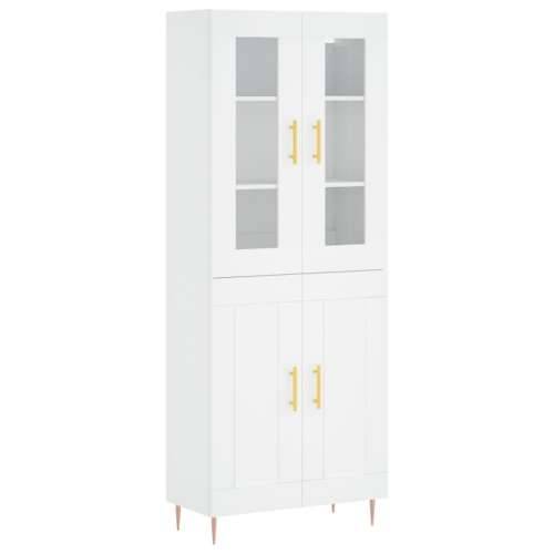 Visoka komoda bijela 69,5x34x180 cm konstruirano drvo Bijela 1 2 drvena vrata Cijena