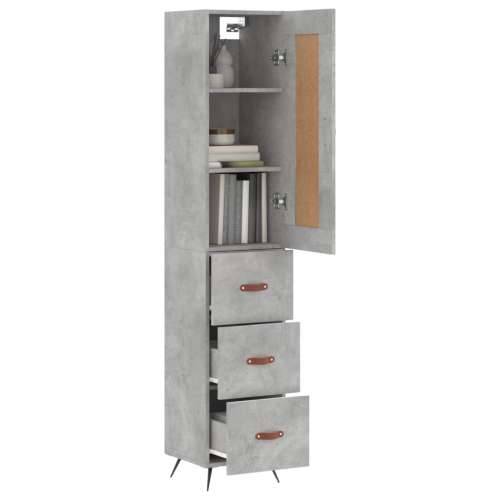 Visoka komoda siva betona 34,5x34x180 cm od konstruiranog drva - Beton siva 1 3 ladice Cijena