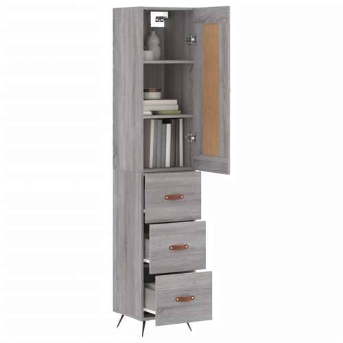 Visoka komoda siva sonome 34,5x34x180 cm od konstruiranog drva - Sivi hrast sonoma 1 3 ladice Cijena