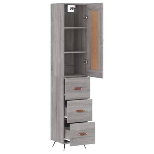 Visoka komoda siva sonome 34,5x34x180 cm od konstruiranog drva - Sivi hrast sonoma 1 3 ladice Cijena