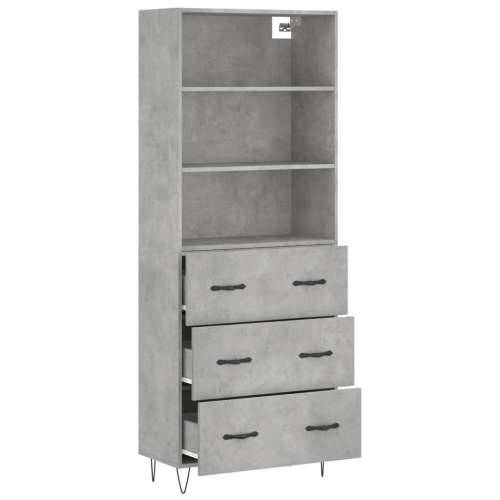 Visoka komoda siva betona 69,5x34x180 cm od konstruiranog drva - Beton siva 1 3 ladice Cijena