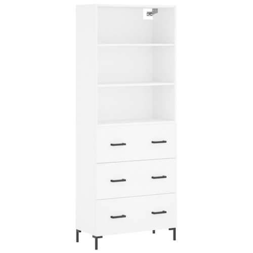 Visoka komoda bijela 69,5x34x180 cm konstruirano drvo - Bijela 1 3 ladice Cijena